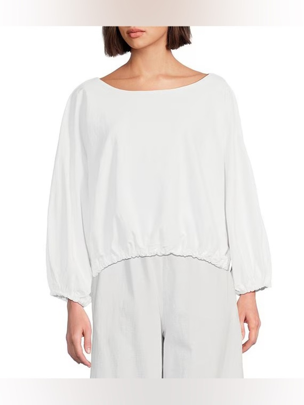 Bryn Walker Cotton Jersey Gianna  Long Sleeve Shirt size medium in white